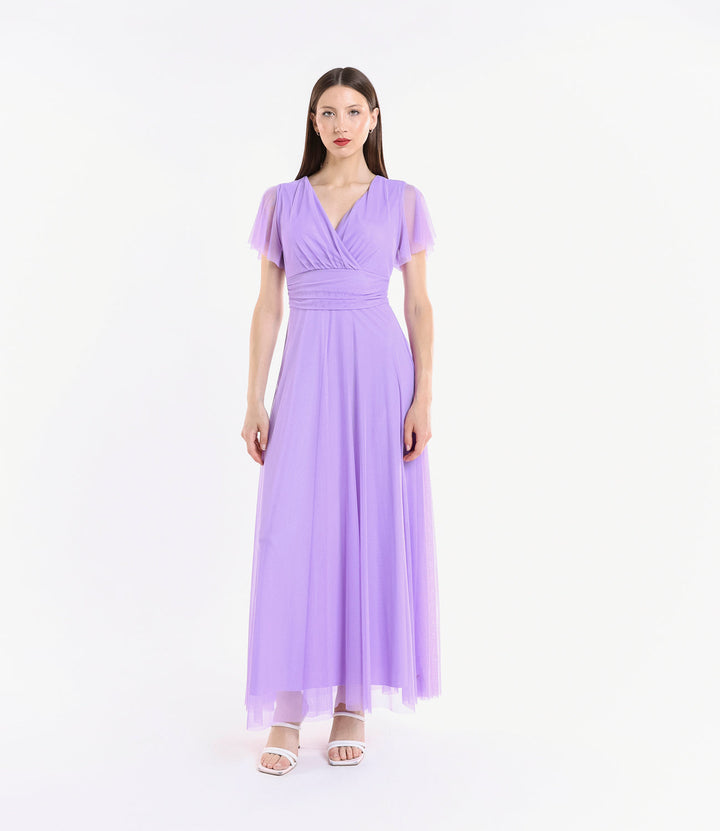 Vivian Short Sleeve Tulle Dress