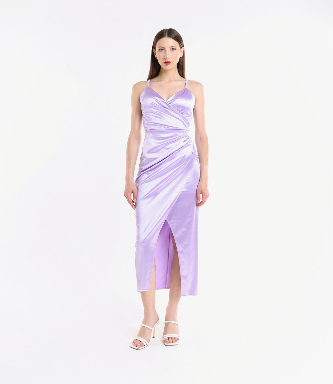Long Draped Satin Dress Aurora