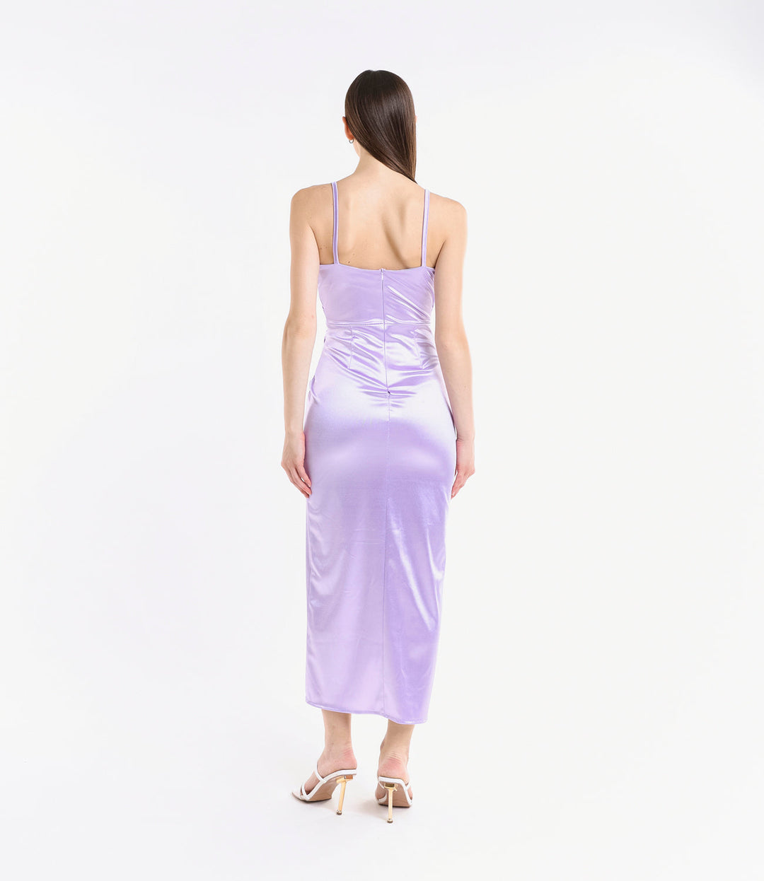 Long Draped Satin Dress Aurora