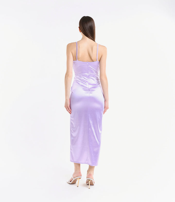 Long Draped Satin Dress Aurora