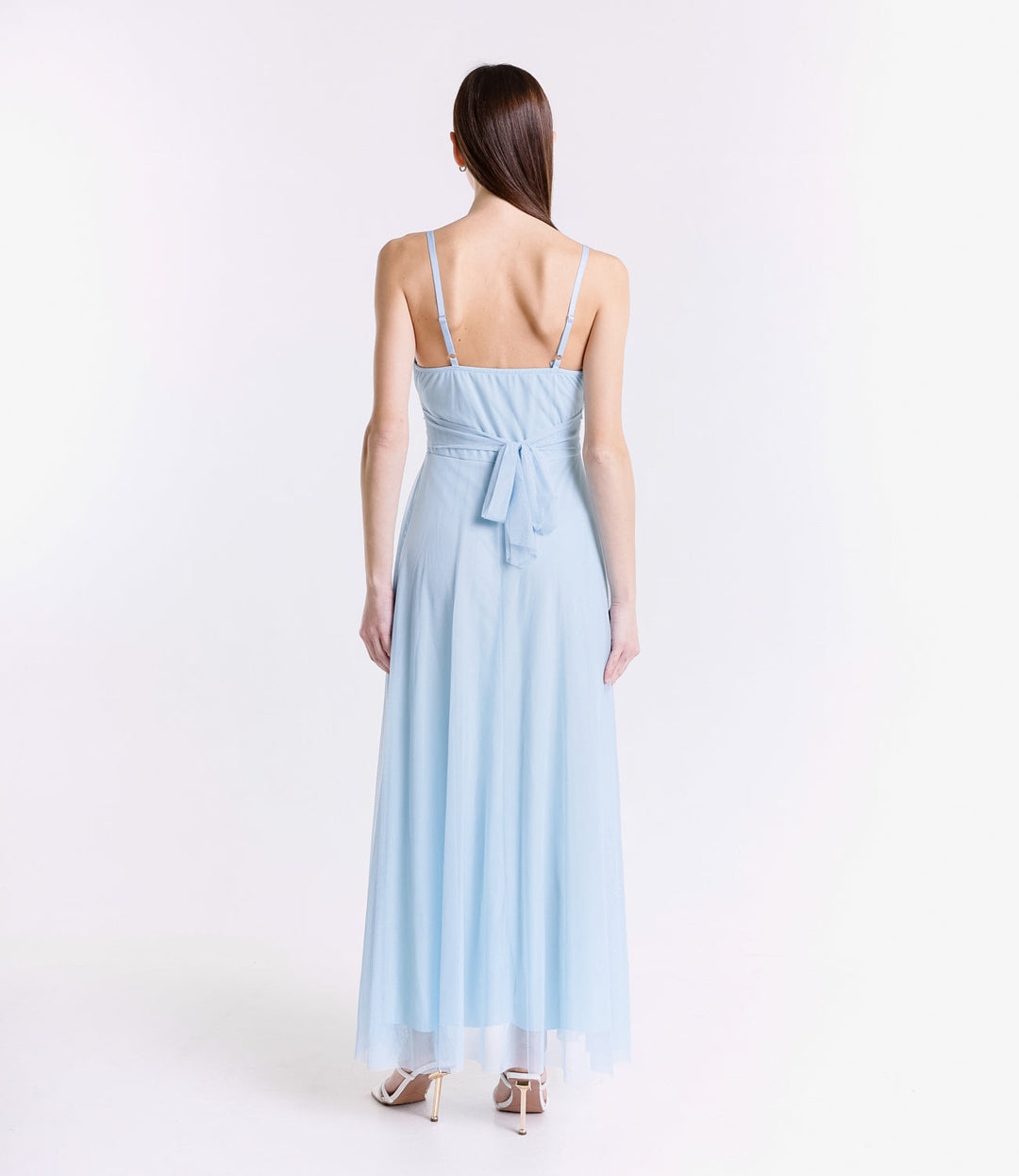 Tulle Dress with Velvet Straps