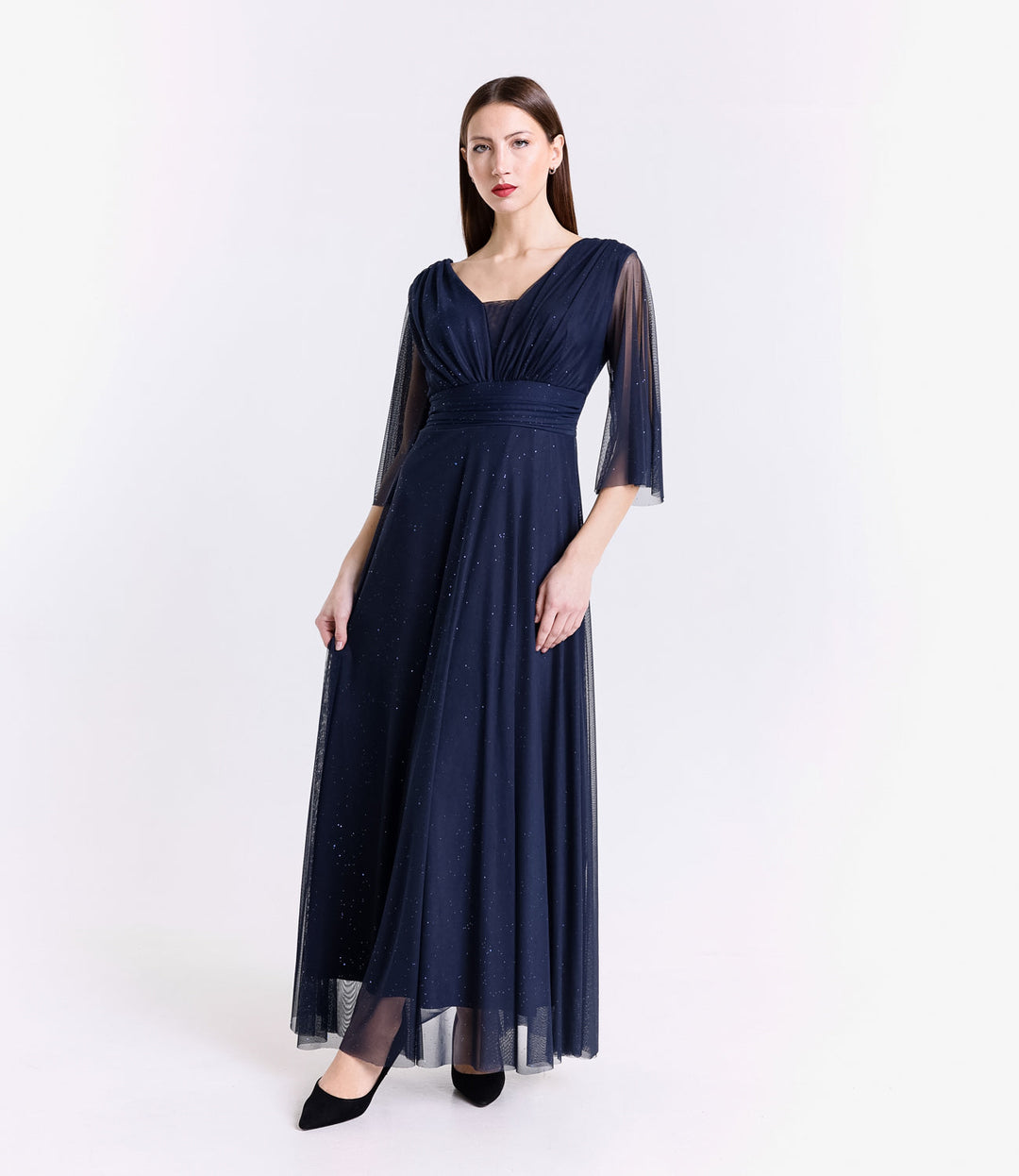 Long tulle dress with long sleeves Ludovica