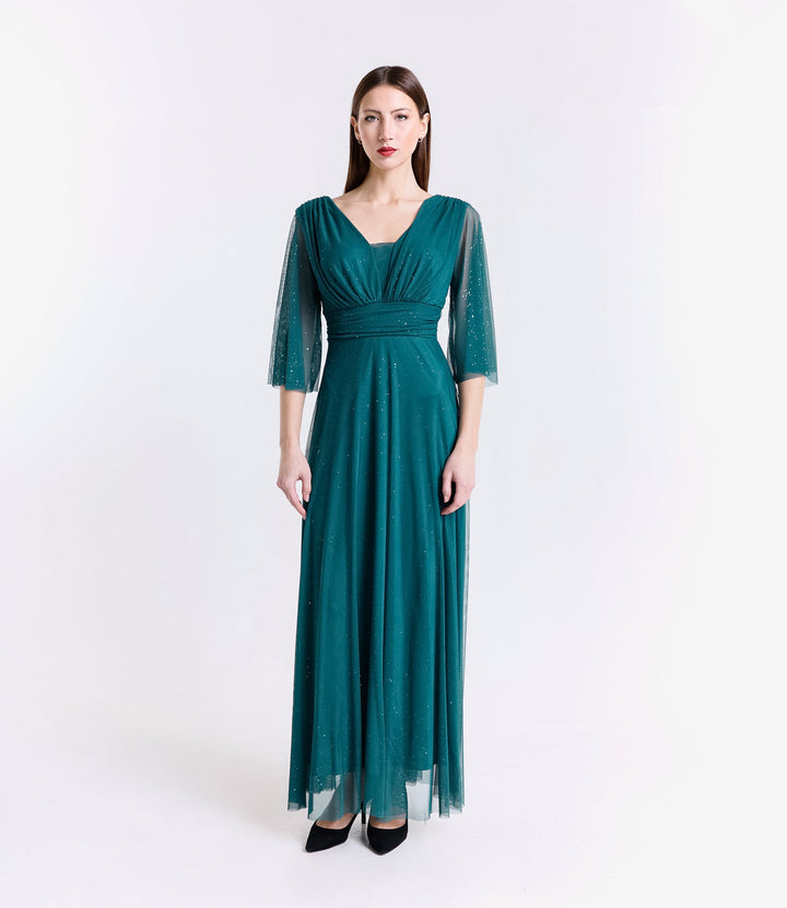 Long tulle dress with long sleeves Ludovica
