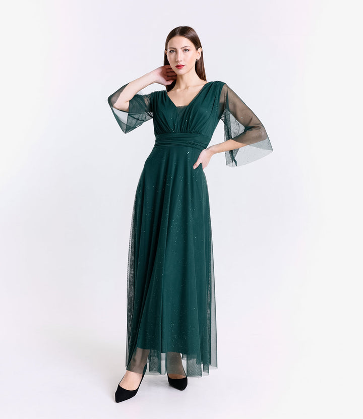 Long tulle dress with long sleeves Ludovica
