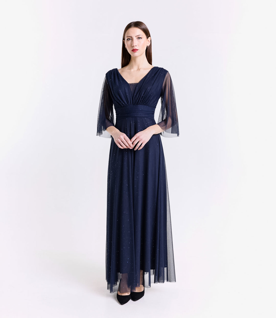 Long tulle dress with long sleeves Ludovica