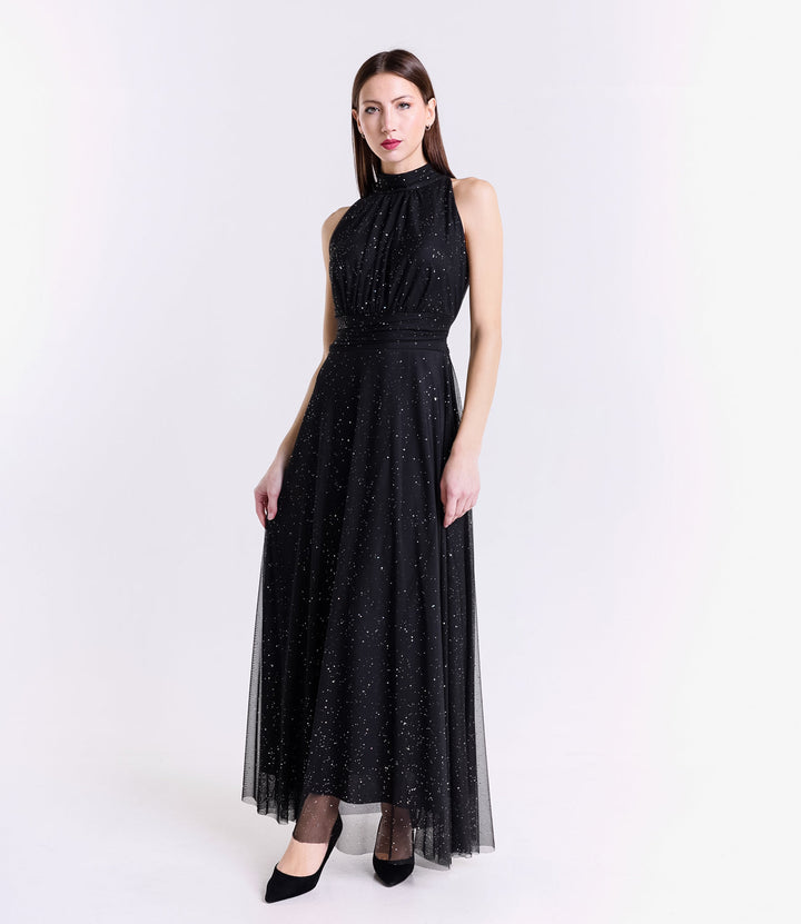 Tulle Dress with American Neckline Caterina
