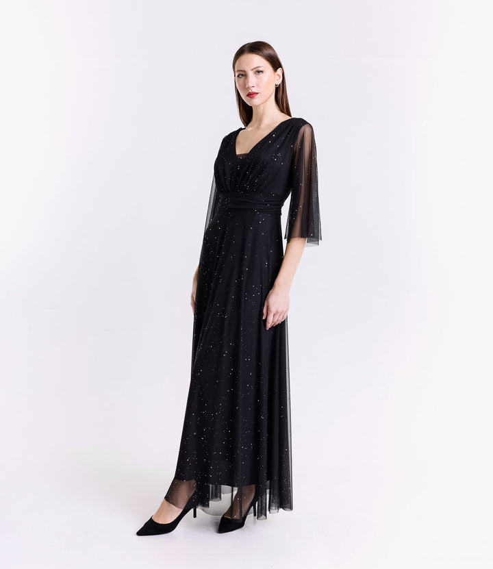 Long tulle dress with long sleeves Ludovica