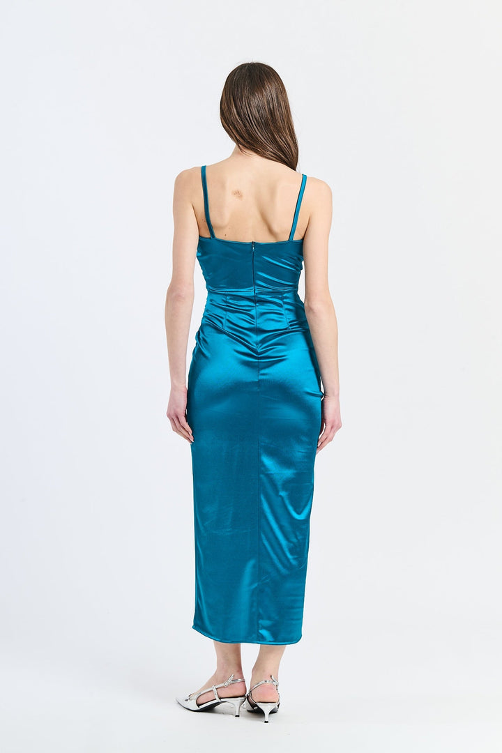 Long Draped Satin Dress Aurora