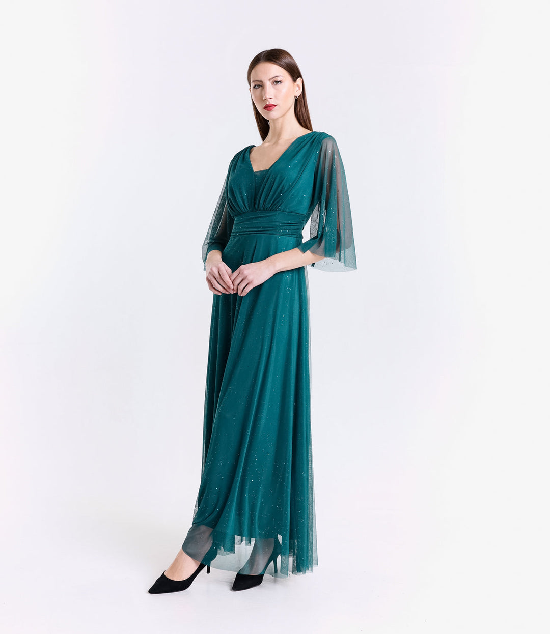 Long tulle dress with long sleeves Ludovica