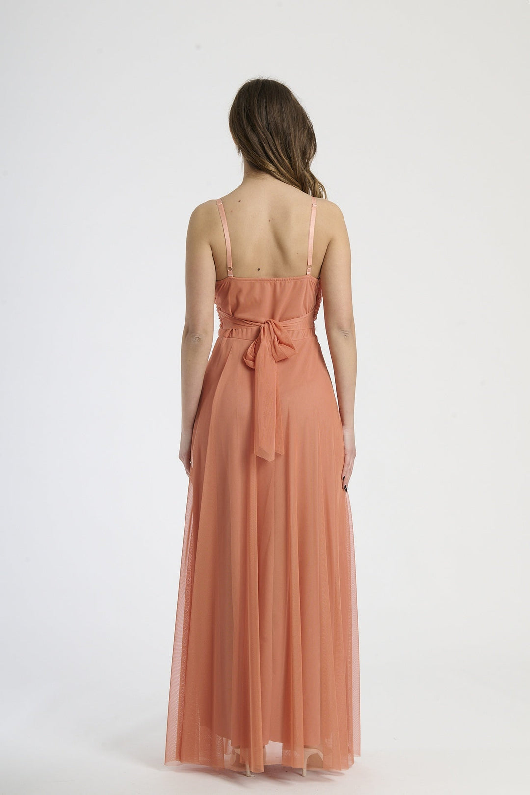 Tulle Dress with Velvet Straps