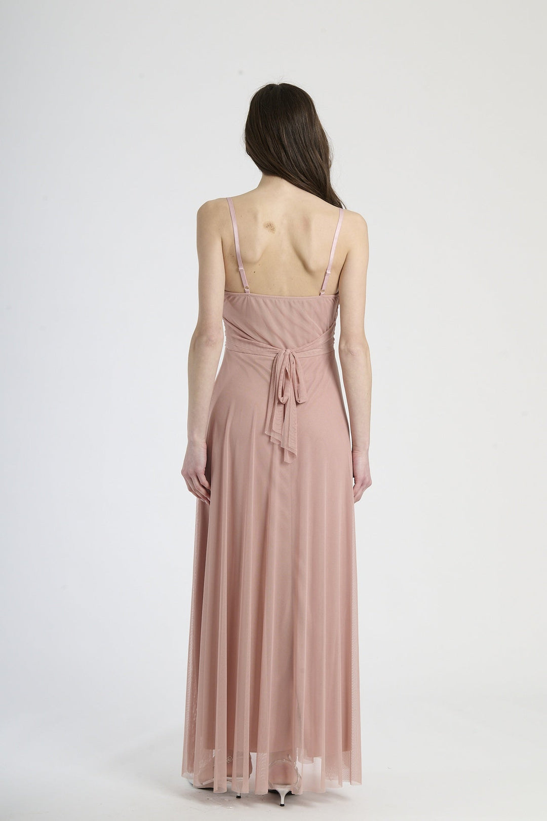 Tulle Dress with Velvet Straps