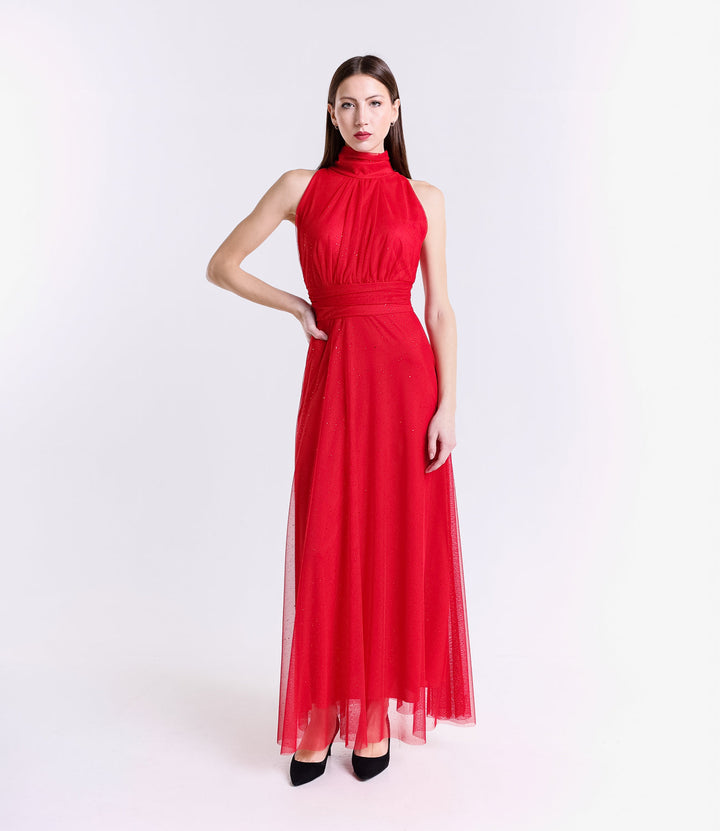 Tulle Dress with American Neckline Caterina