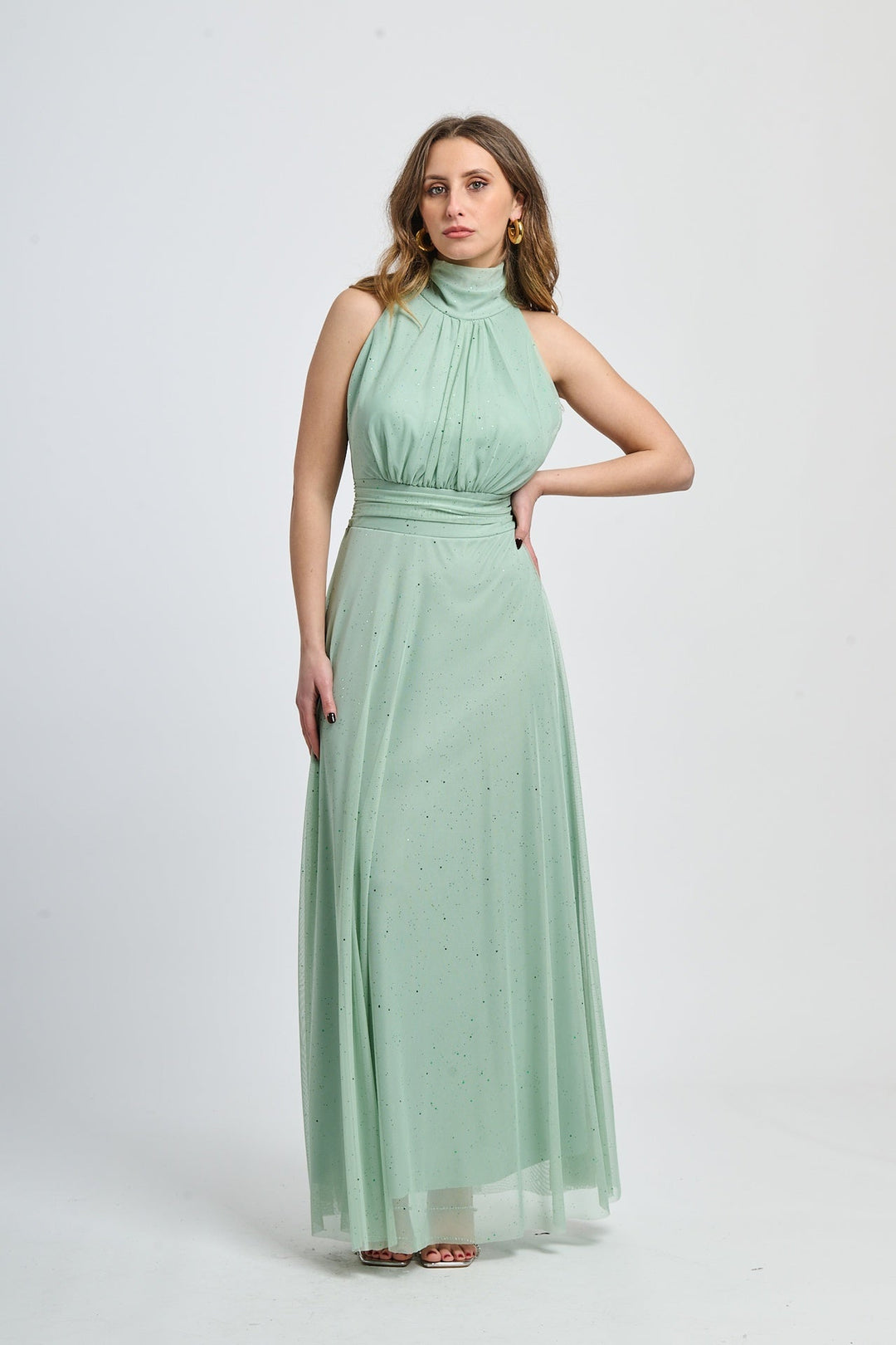 Tulle Dress with American Neckline Caterina