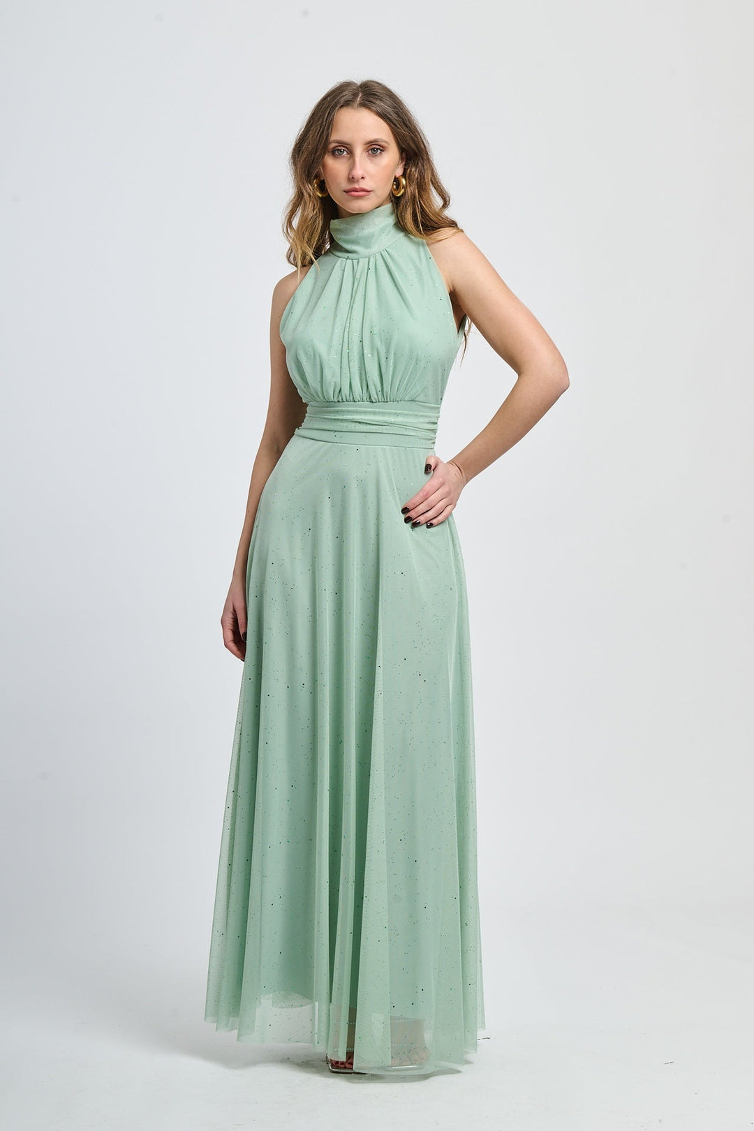 Tulle Dress with American Neckline Caterina