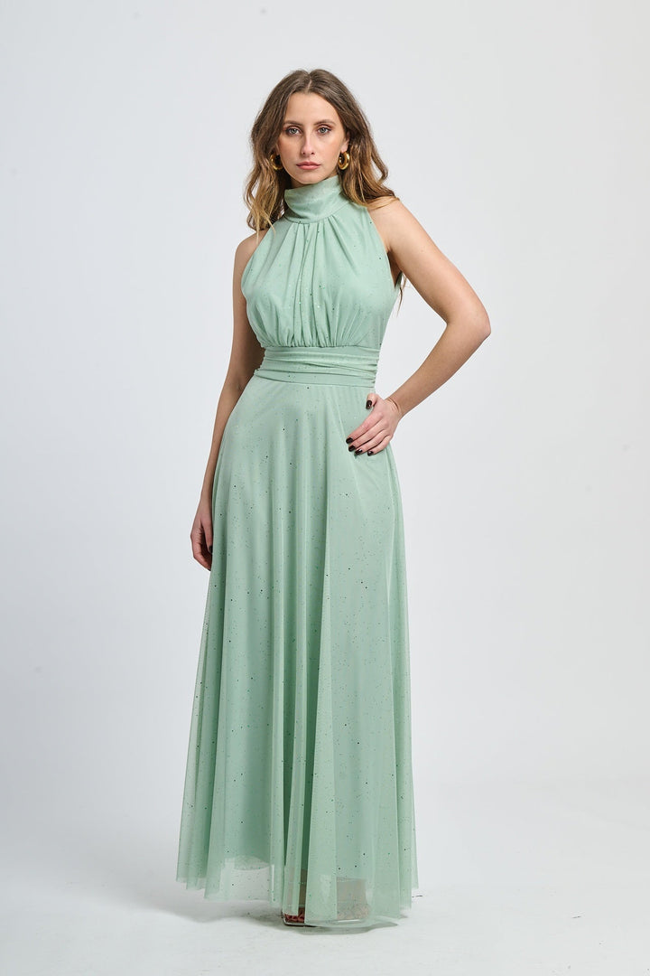 Tulle Dress with American Neckline Caterina