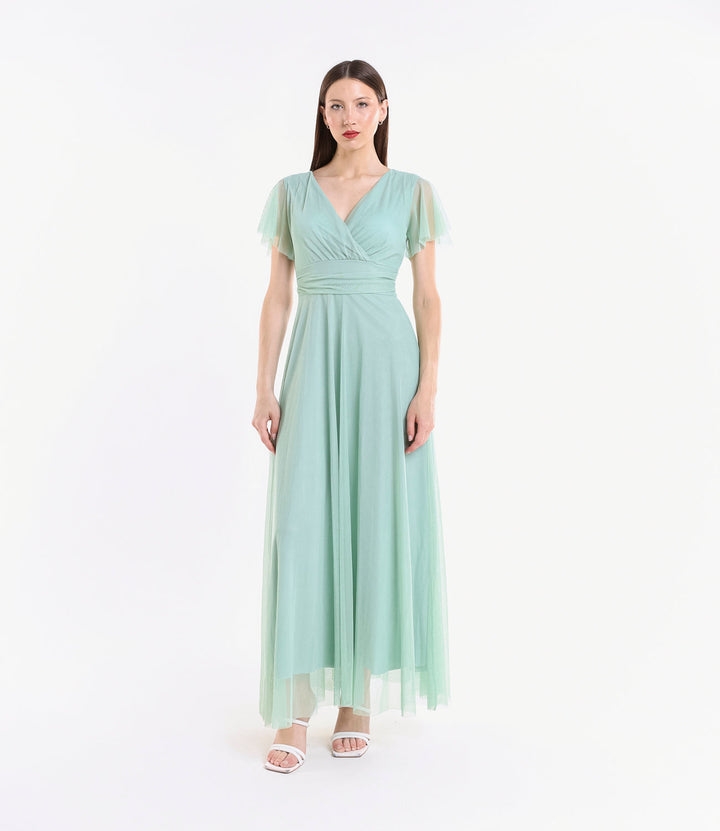 Vivian Short Sleeve Tulle Dress