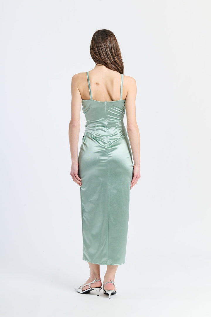 Long Draped Satin Dress Aurora