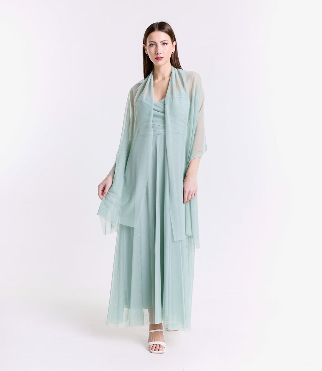 Tulle Dress with Velvet Straps