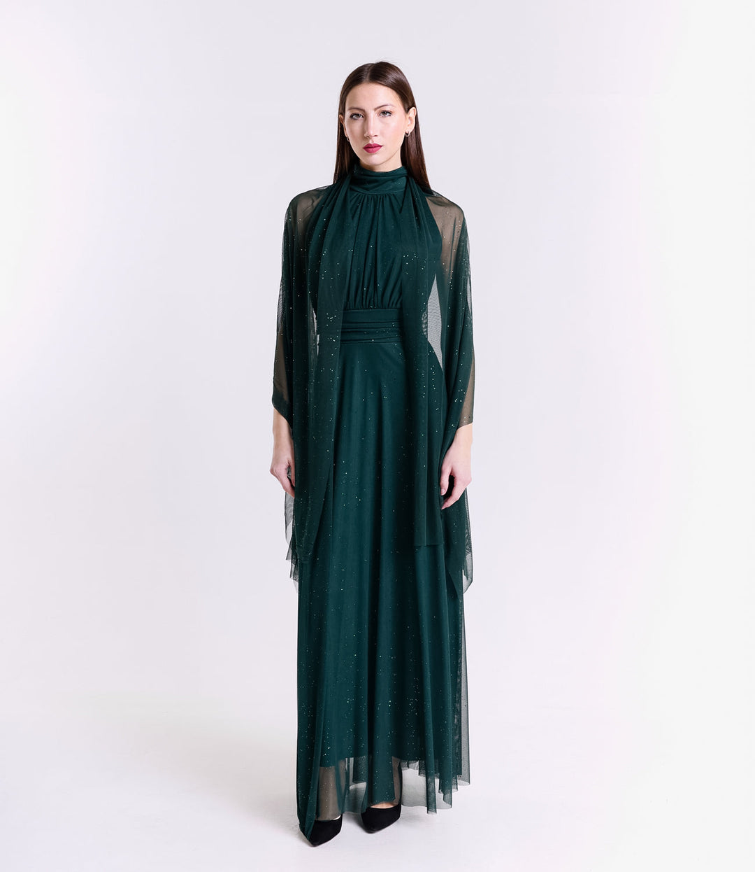 Tulle Dress with American Neckline Caterina