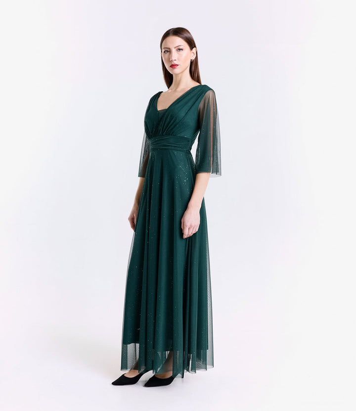 Long tulle dress with long sleeves Ludovica
