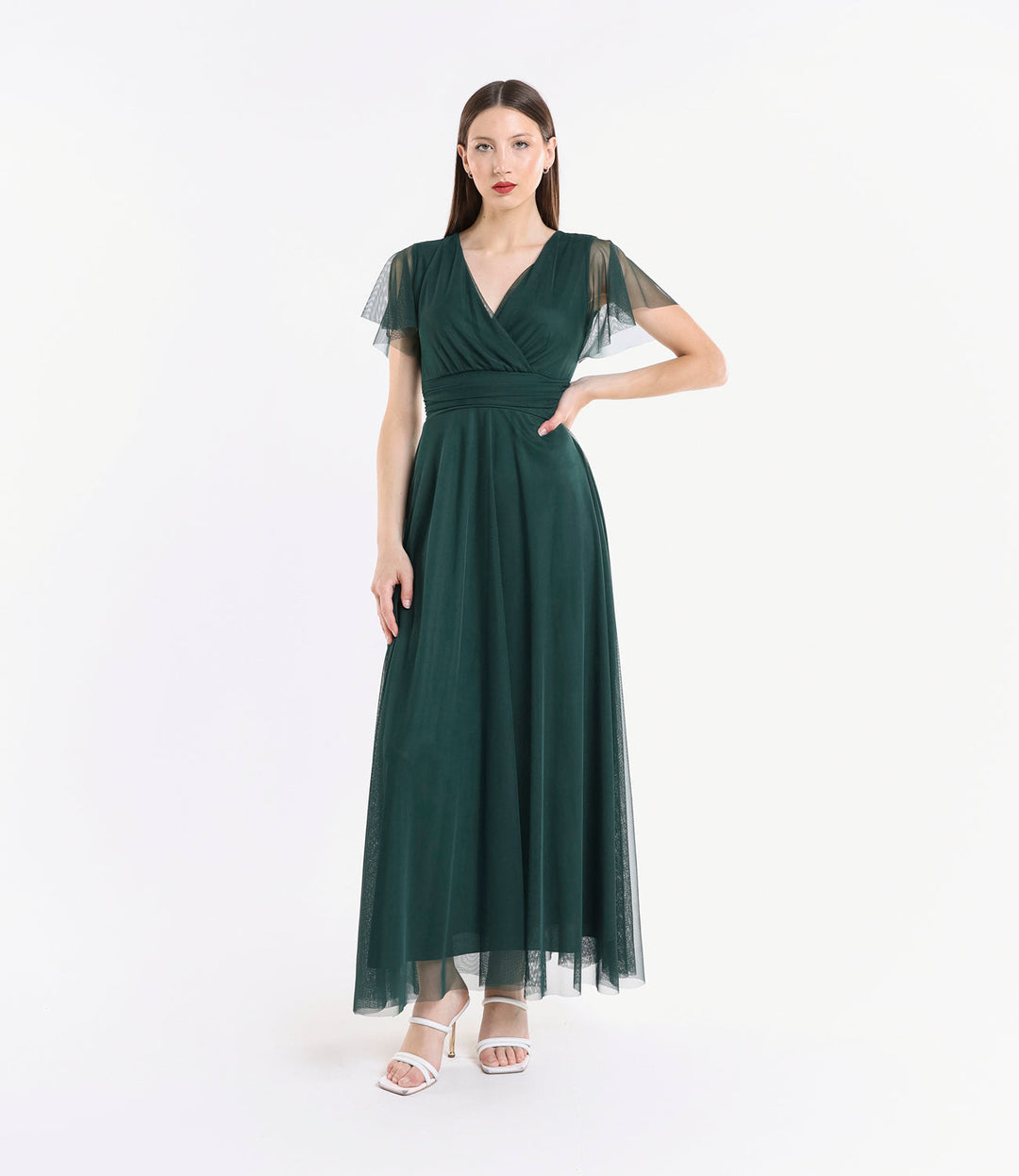 Vivian Short Sleeve Tulle Dress