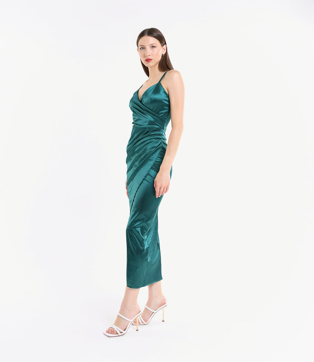 Long Draped Satin Dress Aurora