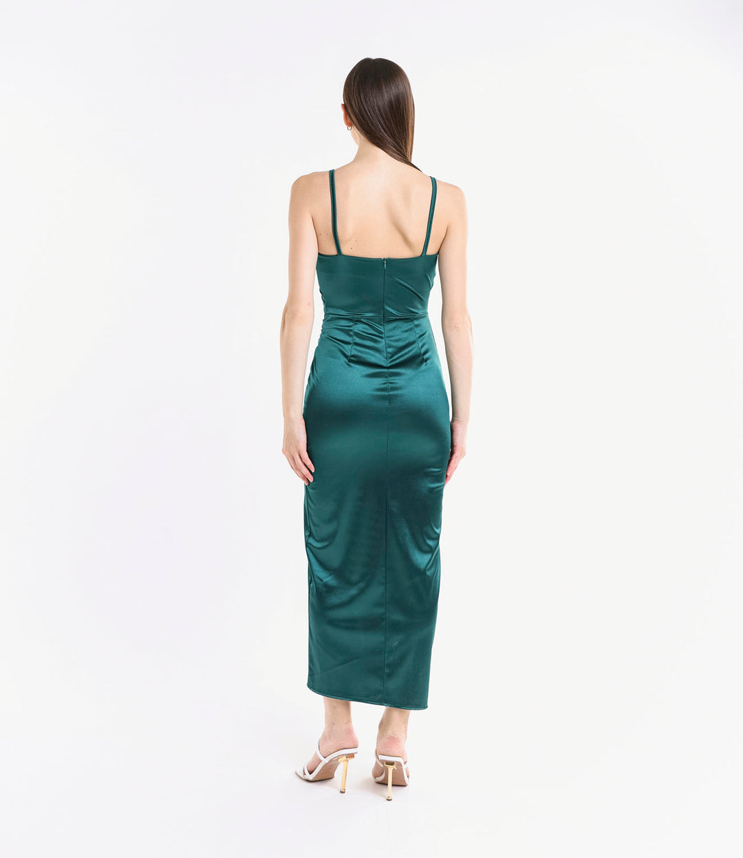 Long Draped Satin Dress Aurora