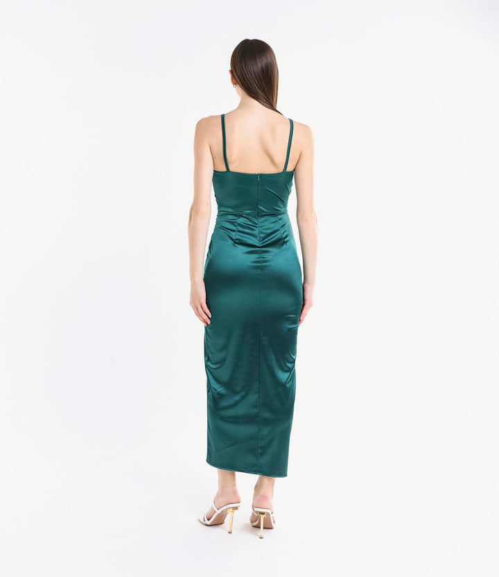 Long Draped Satin Dress Aurora