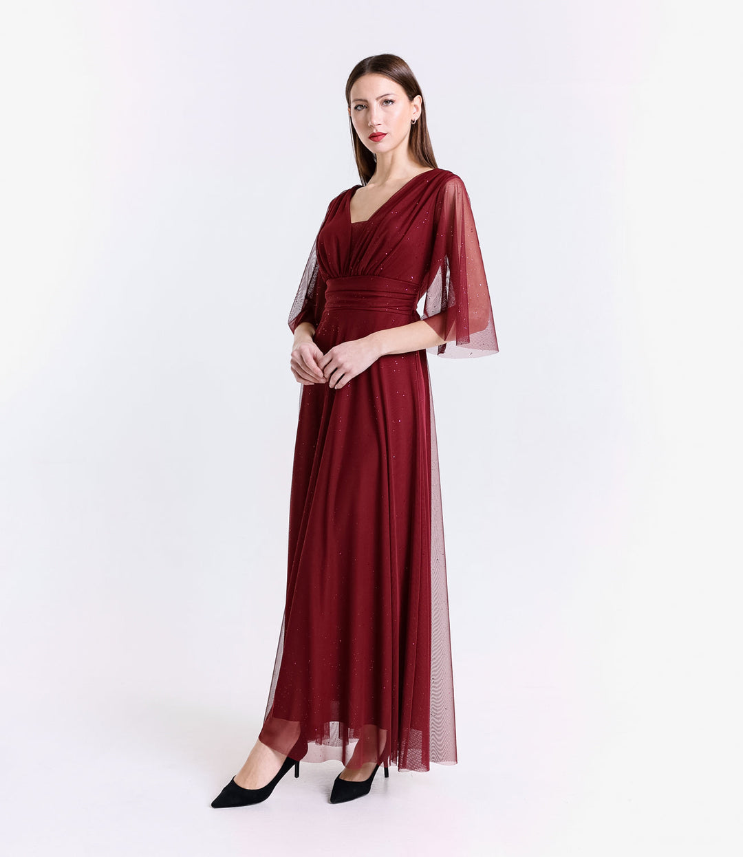 Long tulle dress with long sleeves Ludovica