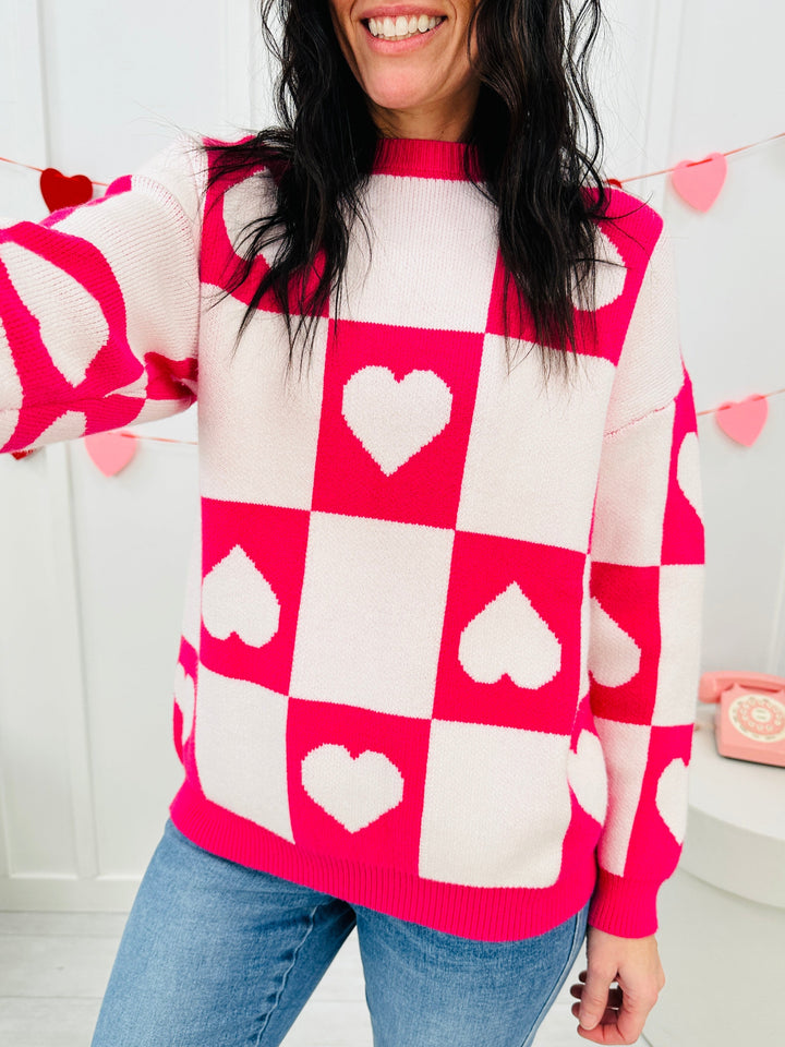 Ottilie™ - Valentine's Day Heart Check Sweater