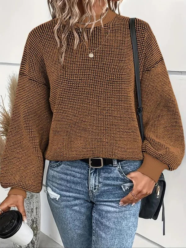 Bijou™ - Women's Knitted Sweater with Lantern Sleeves