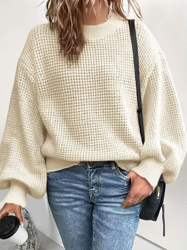 Bijou™ - Women's Knitted Sweater with Lantern Sleeves