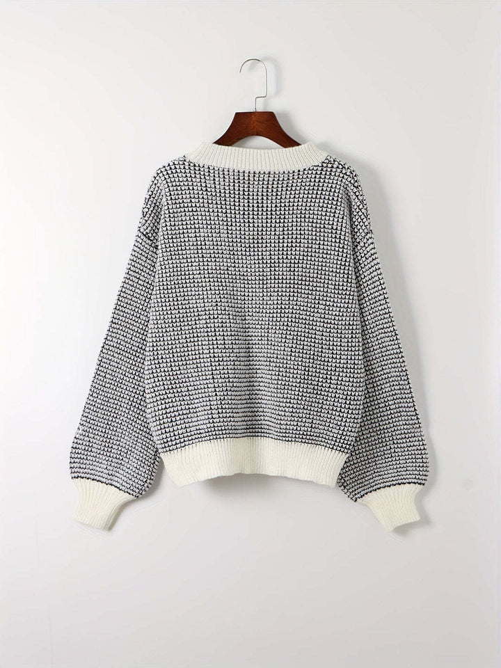 Bijou™ - Women's Knitted Sweater with Lantern Sleeves