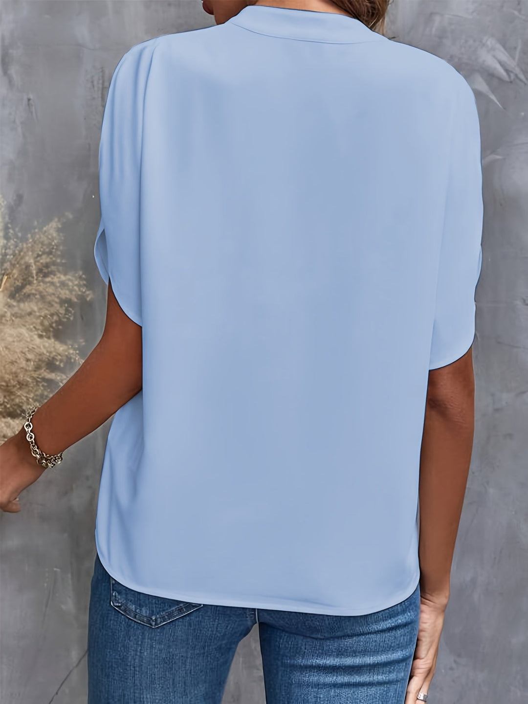 Kiana™ - Solid Blouse with V-Neck