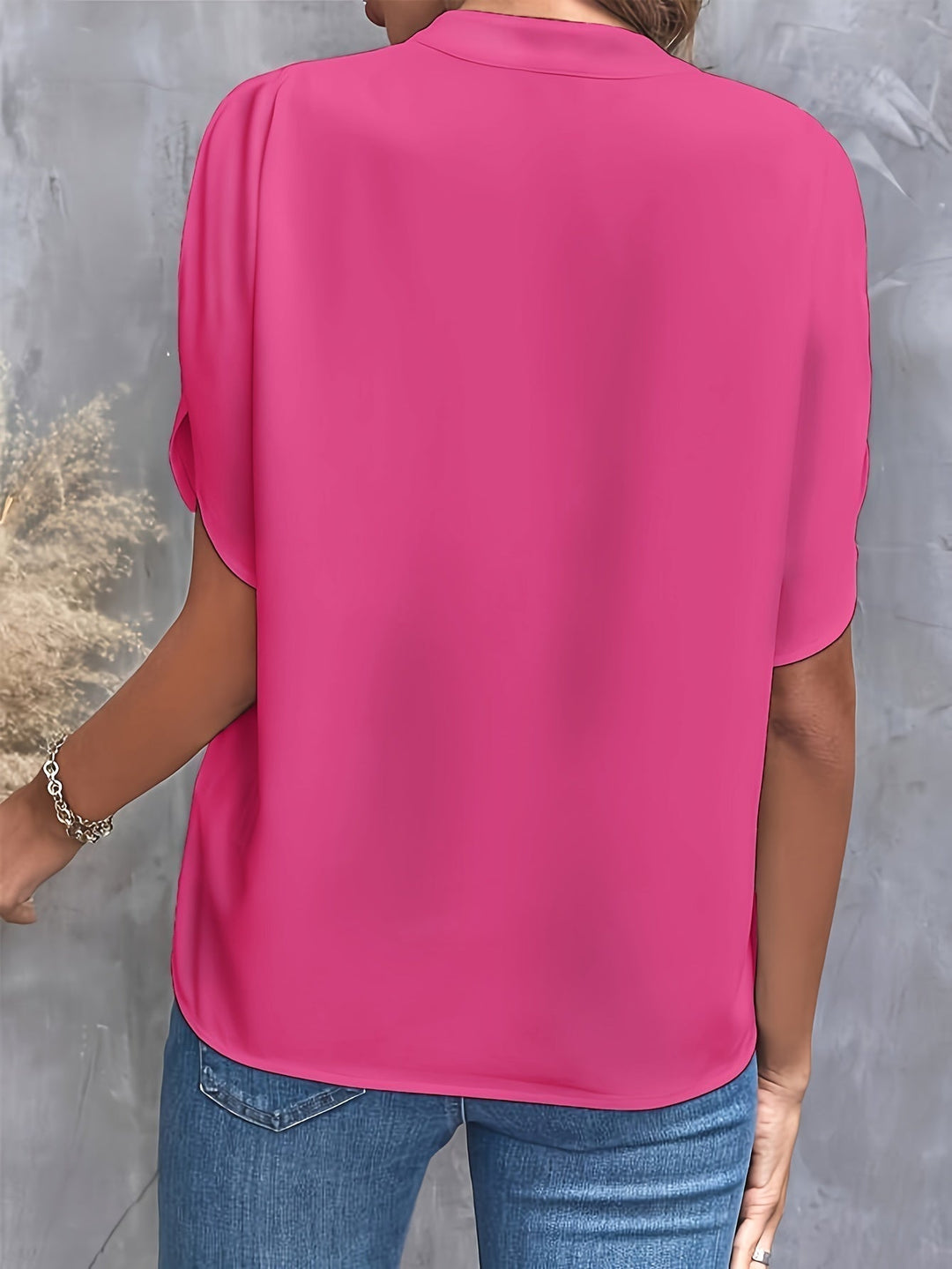 Kiana™ - Solid Blouse with V-Neck