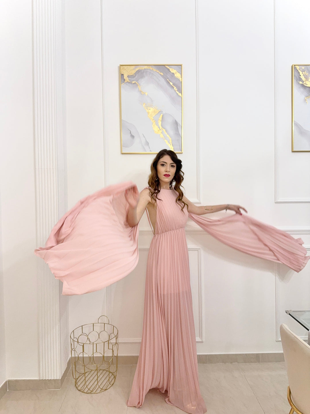 Elegant Long Pleated Dress Alice