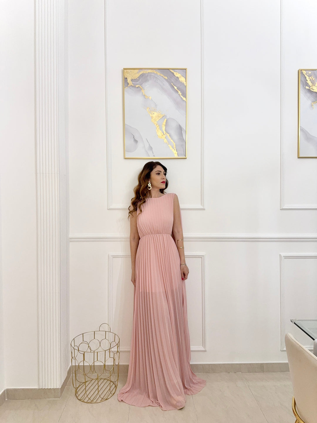 Elegant Long Pleated Dress Alice