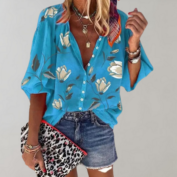 Yelena™ - Summer Blouse with Floral Print for Women