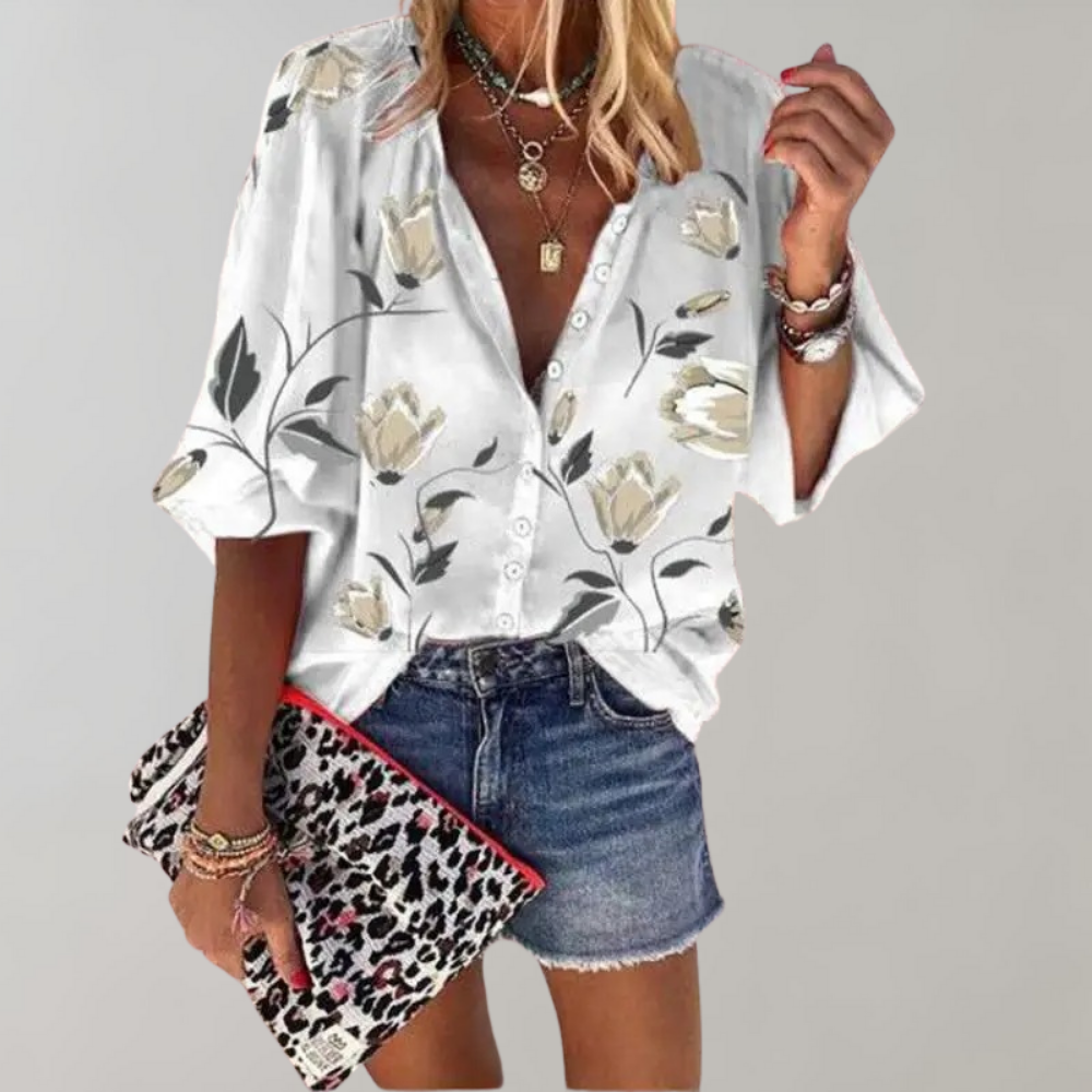 Yelena™ - Summer Blouse with Floral Print for Women