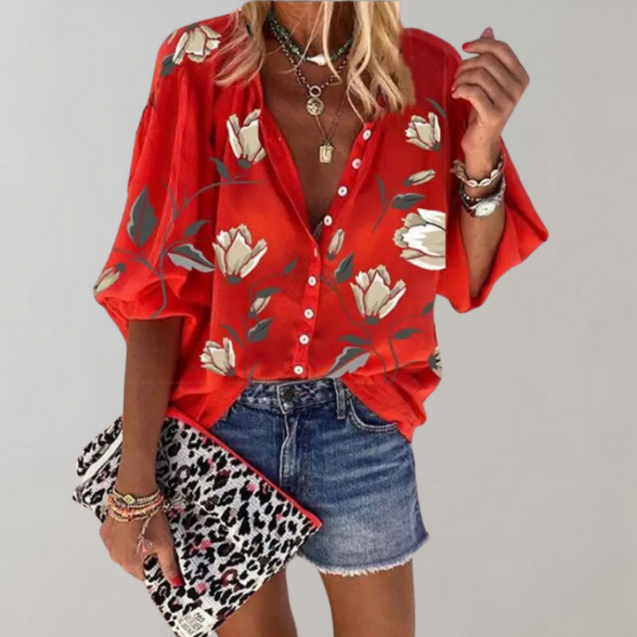 Yelena™ - Summer Blouse with Floral Print for Women