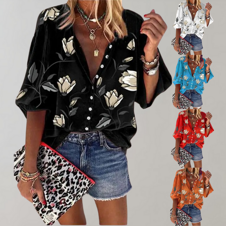 Yelena™ - Summer Blouse with Floral Print for Women