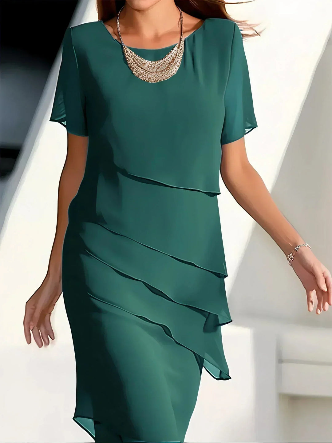 Quitterie™ - Elegant Dress with Tummy Coverage