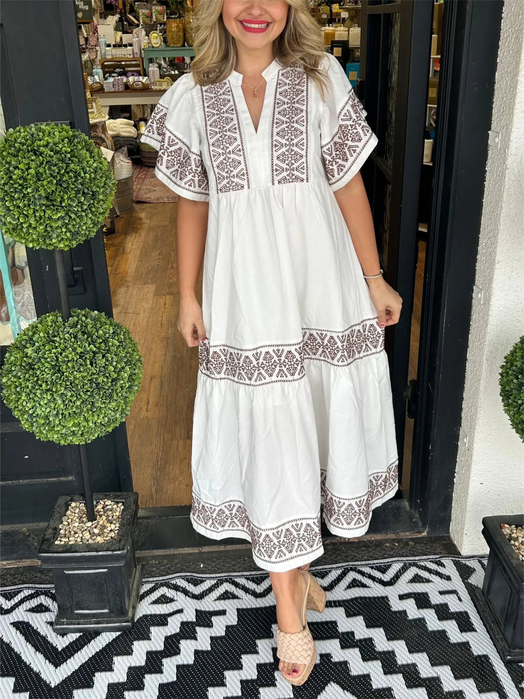 Noéa™ - Bohemian Long Dress with V-Neck