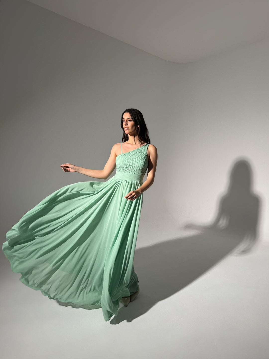 Asymmetrical Tulle Long Dress Luna