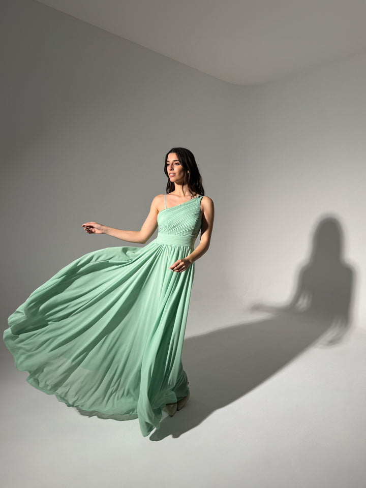 Asymmetrical Tulle Long Dress Luna