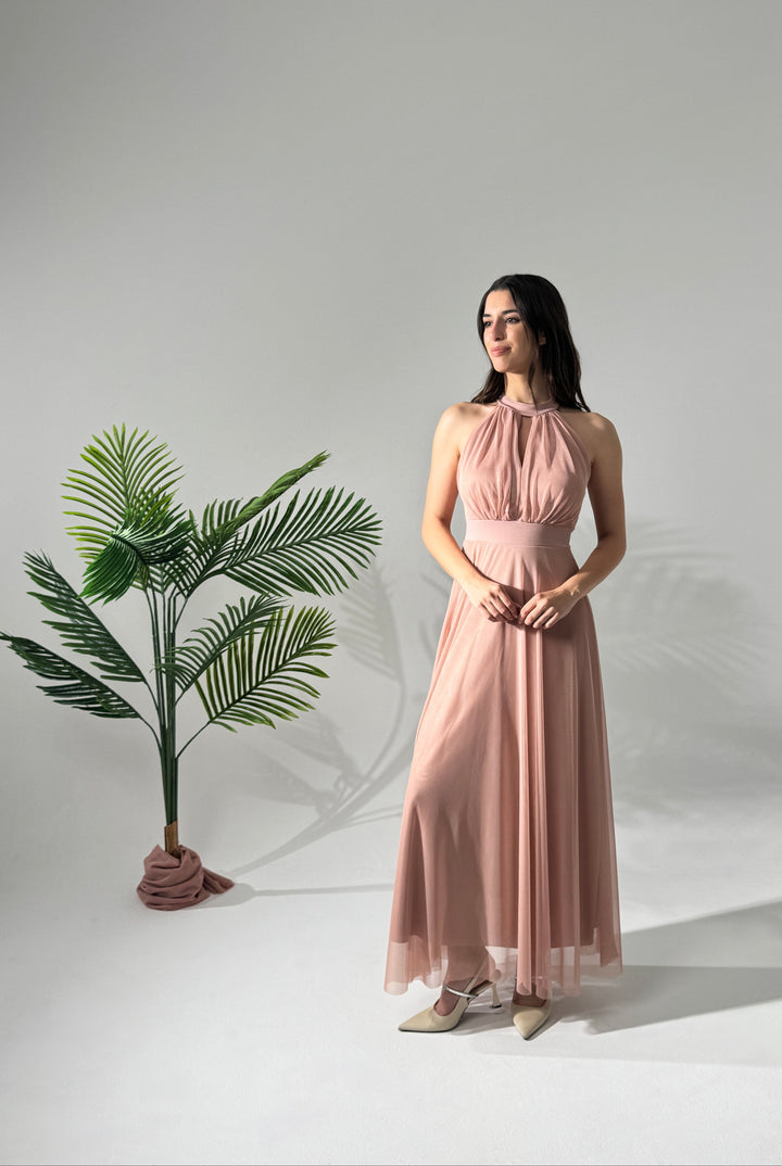 Long tulle cut-out dress Lucrezia