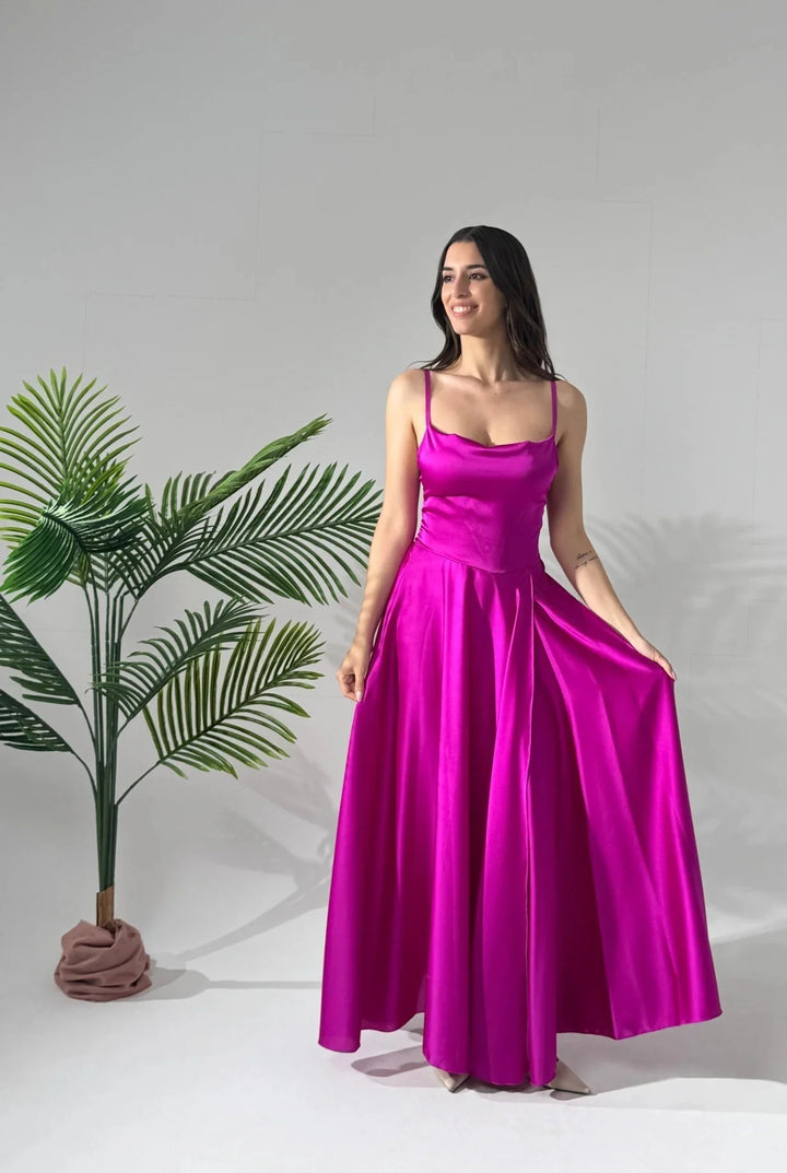 Elegant Long Dress with Side Slit Maria