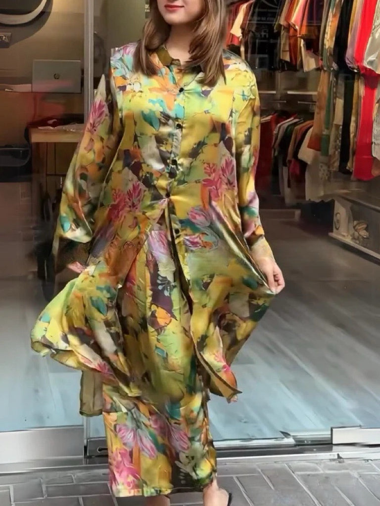 Clarice™ - Fluid Shirt Dress 2-Piece Set for Women