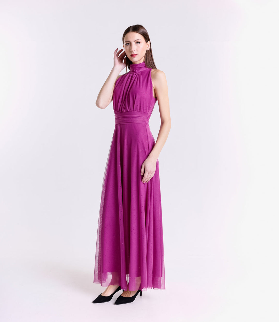 Tulle Dress with American Neckline Caterina