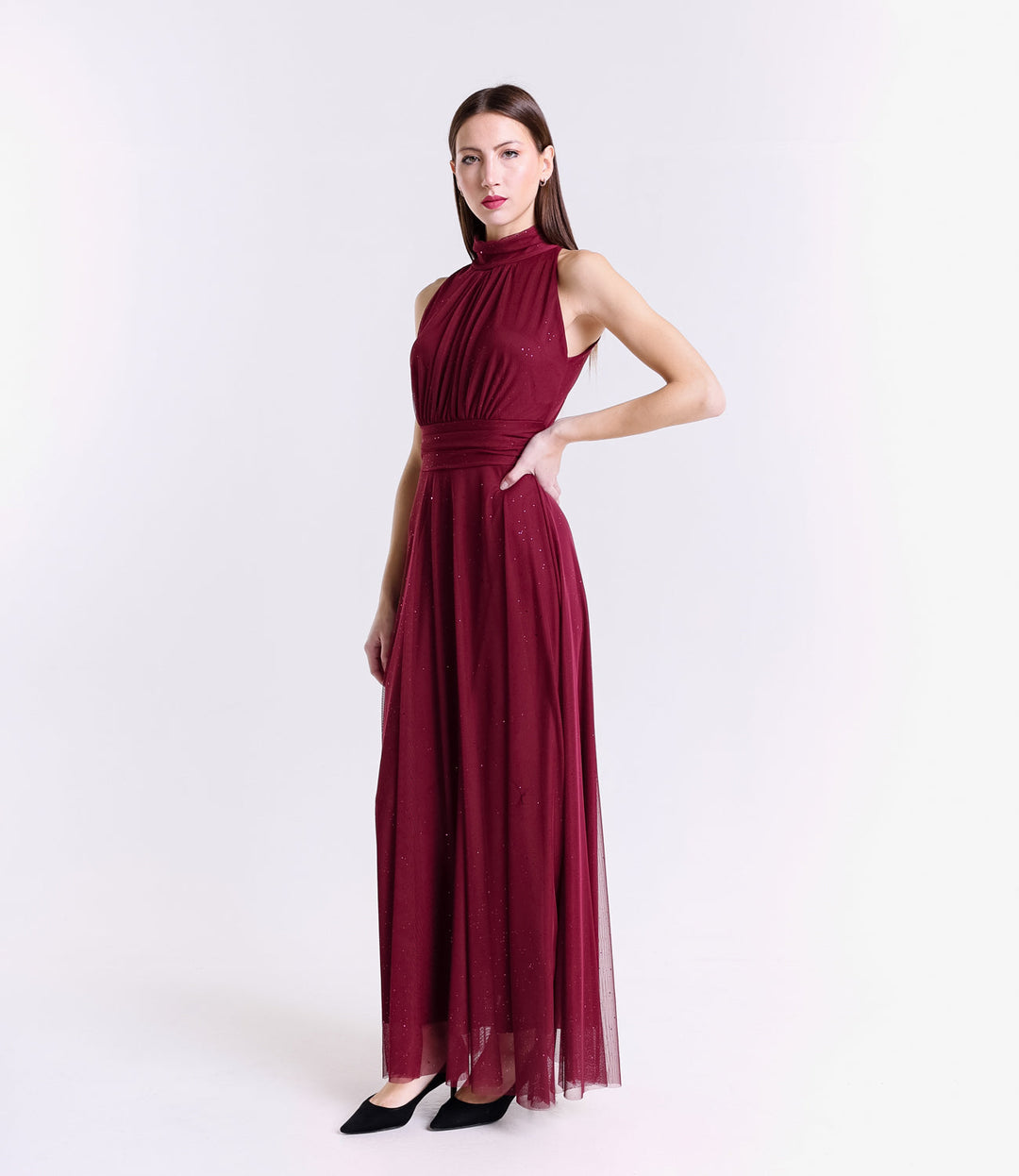 Tulle Dress with American Neckline Caterina